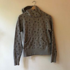 Gray hoodie with allover exercise print